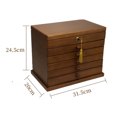Шкатулка для украшений деревянная с 6 ящиками Treasury, 1 шт-4